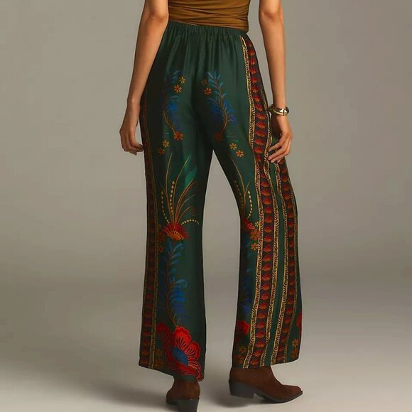 Anthropologie Farm Rio Satin Drawstring Pants Size S NWT - Picture 4 of 13